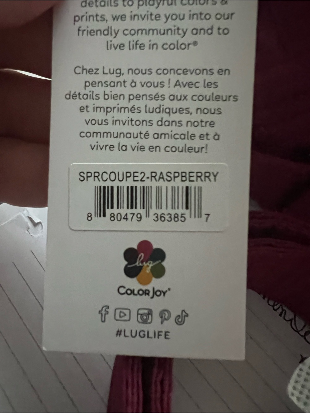 Lug Supercoupe 2 in Rasberry - Picture 3 of 3
